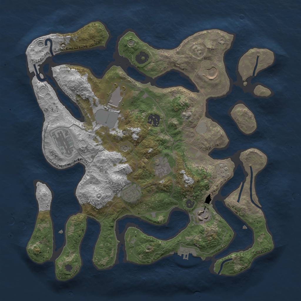 Rust Map: Procedural Map, Size: 3550, Seed: 921035, 15 Monuments