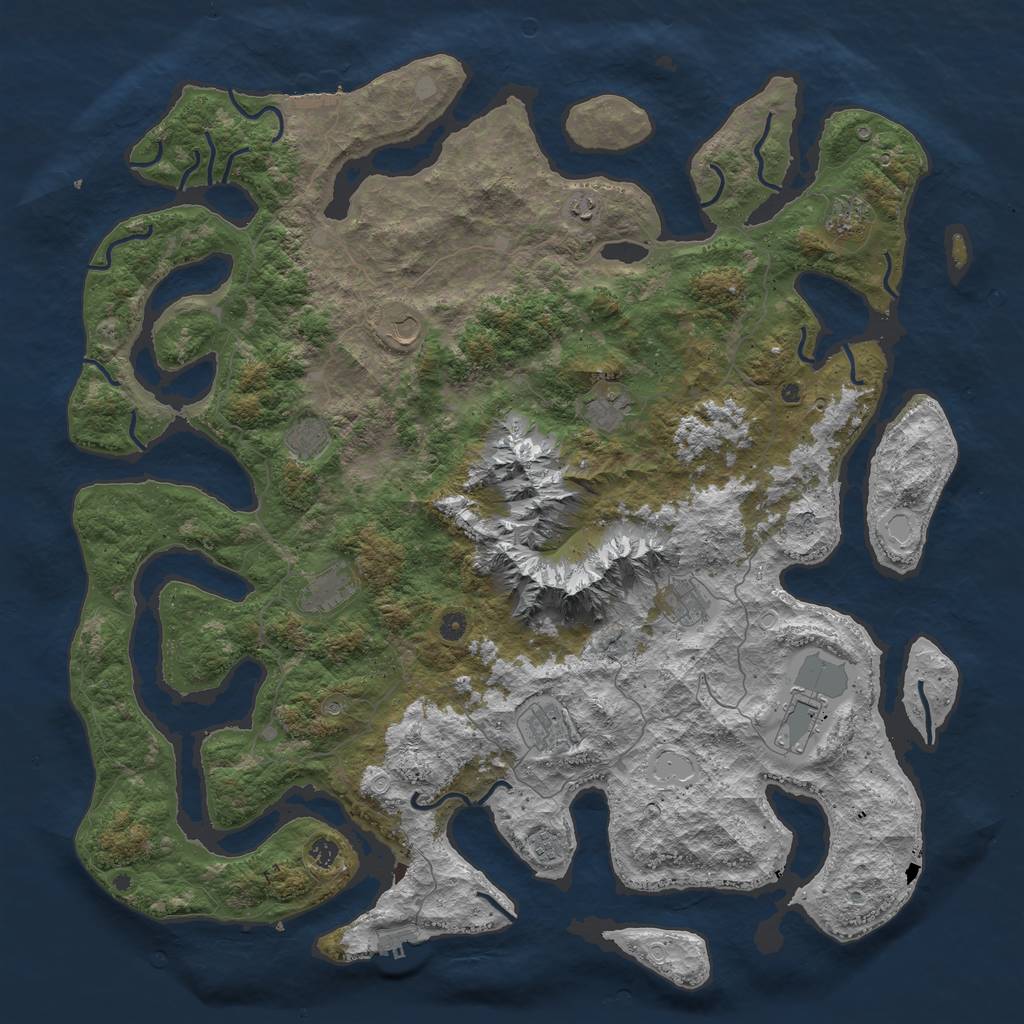 Rust Map: Procedural Map, Size: 5500, Seed: 111, 19 Monuments