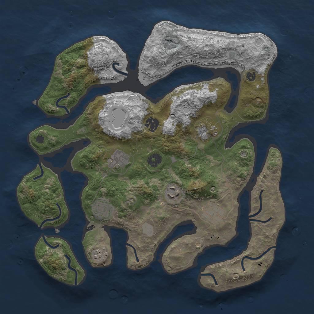 Rust Map: Procedural Map, Size: 3400, Seed: 694262974, 12 Monuments