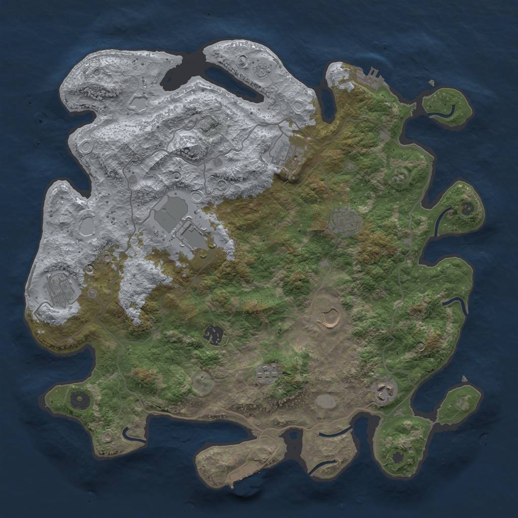 Rust Map: Procedural Map, Size: 4000, Seed: 13598, 17 Monuments