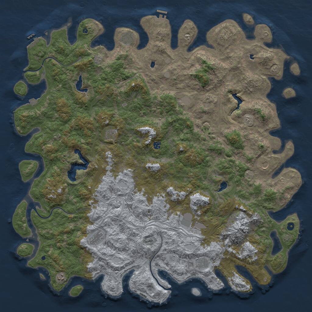 Rust Map: Procedural Map, Size: 6000, Seed: 8675309, 17 Monuments