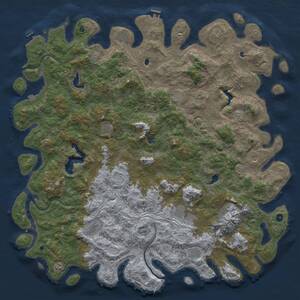 Thumbnail Rust Map: Procedural Map, Size: 6000, Seed: 8675309, 17 Monuments