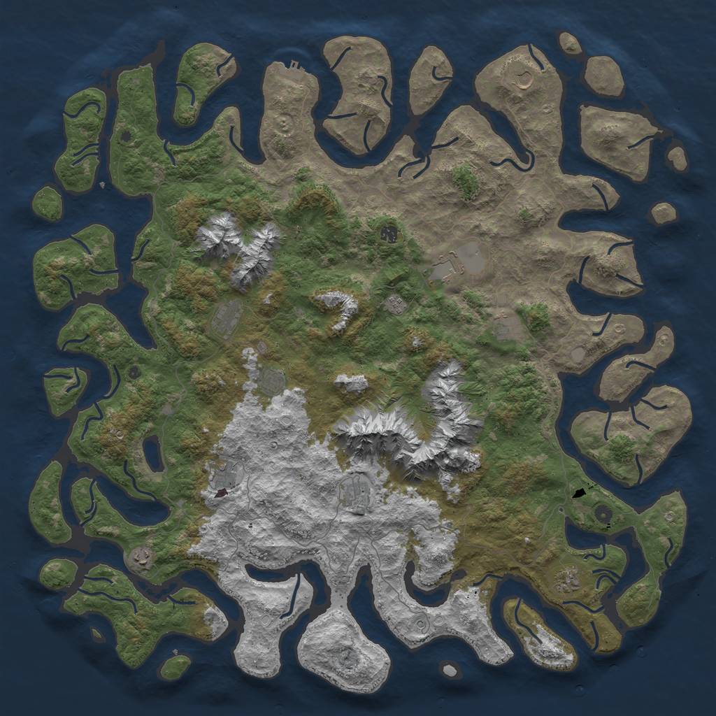 Rust Map: Procedural Map, Size: 6000, Seed: 8675309, 18 Monuments