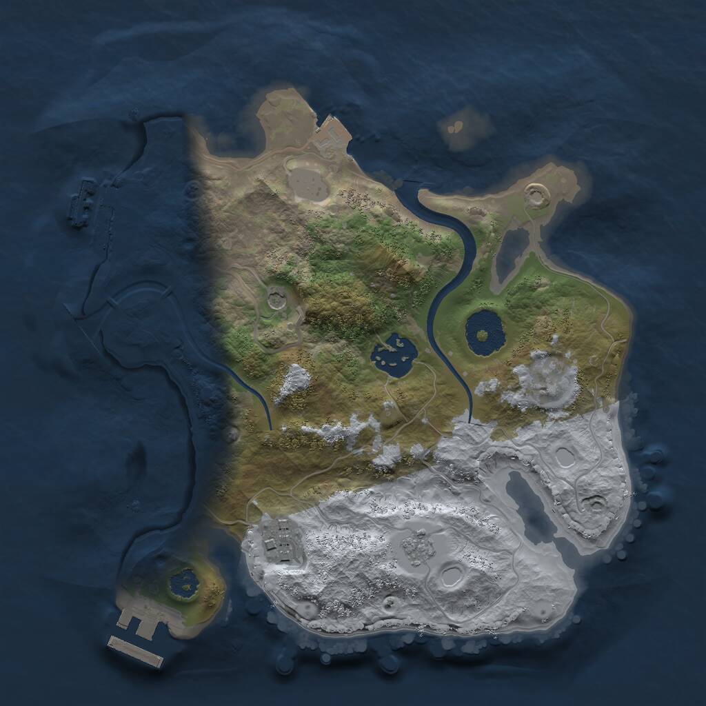 Rust Map: Procedural Map, Size: 2500, Seed: 8092364, 7 Monuments
