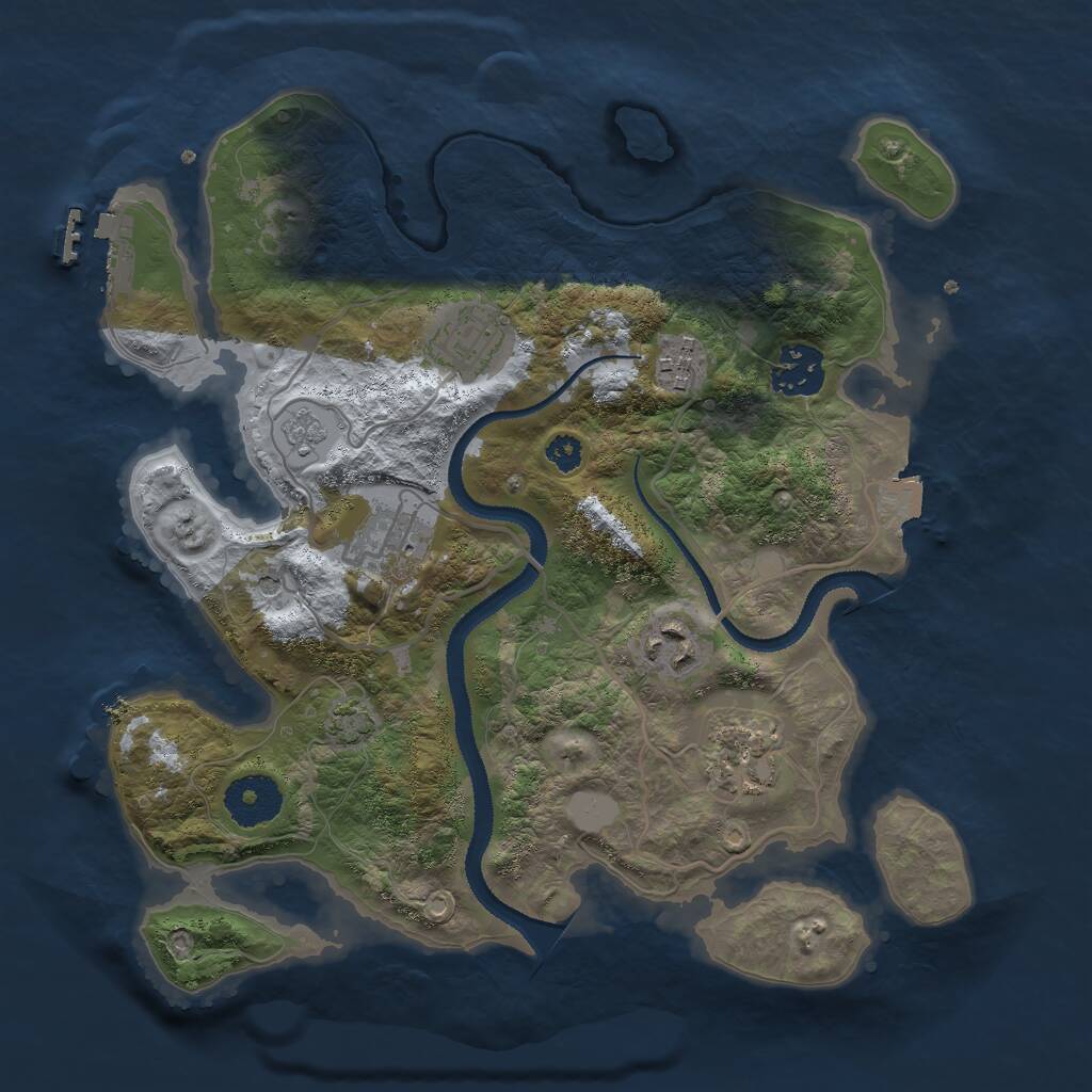 Rust Map: Procedural Map, Size: 3050, Seed: 8008135, 11 Monuments