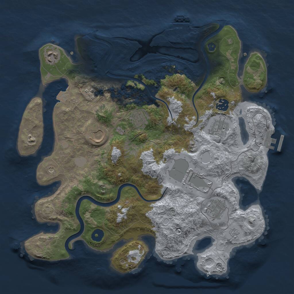 Rust Map: Procedural Map, Size: 3550, Seed: 183137, 14 Monuments
