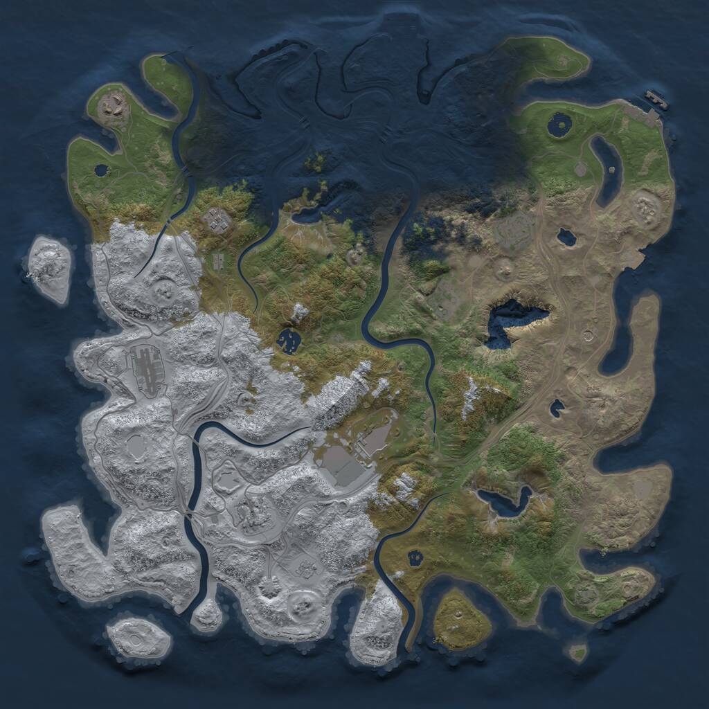 Rust Map: Procedural Map, Size: 4500, Seed: 6969, 14 Monuments