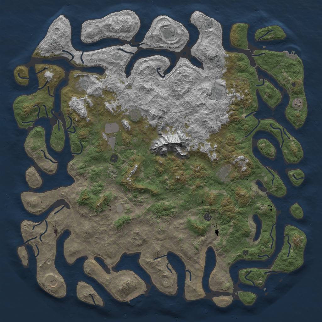 Rust Map: Procedural Map, Size: 6000, Seed: 68084902, 19 Monuments