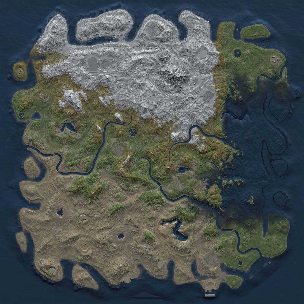 Rust Map: Procedural Map, Size: 6000, Seed: 68084902, 17 Monuments