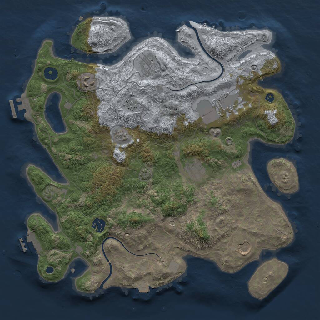 Rust Map: Procedural Map, Size: 3550, Seed: 562622, 12 Monuments