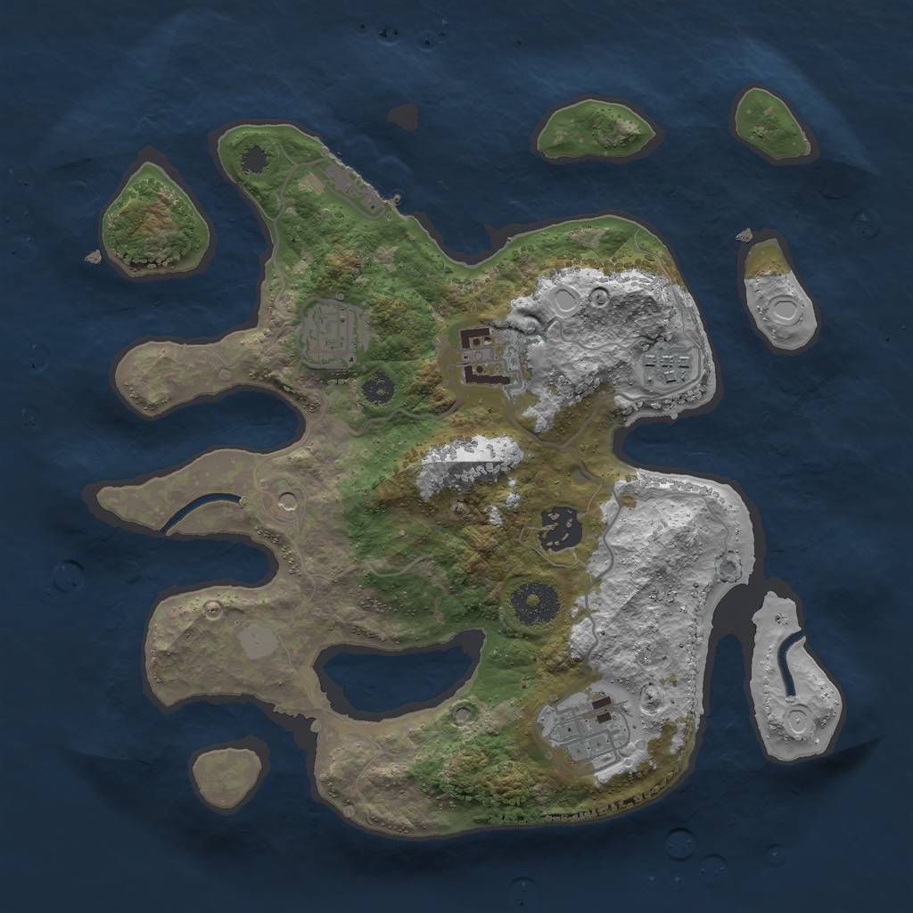 Rust Map: Procedural Map, Size: 3000, Seed: 6612121, 12 Monuments