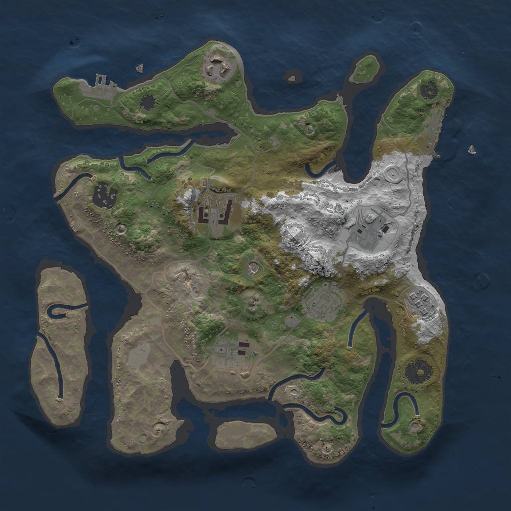 Rust Map: Procedural Map, Size: 3000, Seed: 1480804367, 15 Monuments