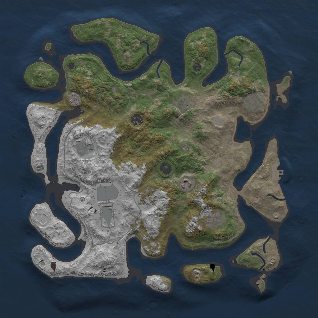Rust Map: Procedural Map, Size: 4000, Seed: 125446, 16 Monuments
