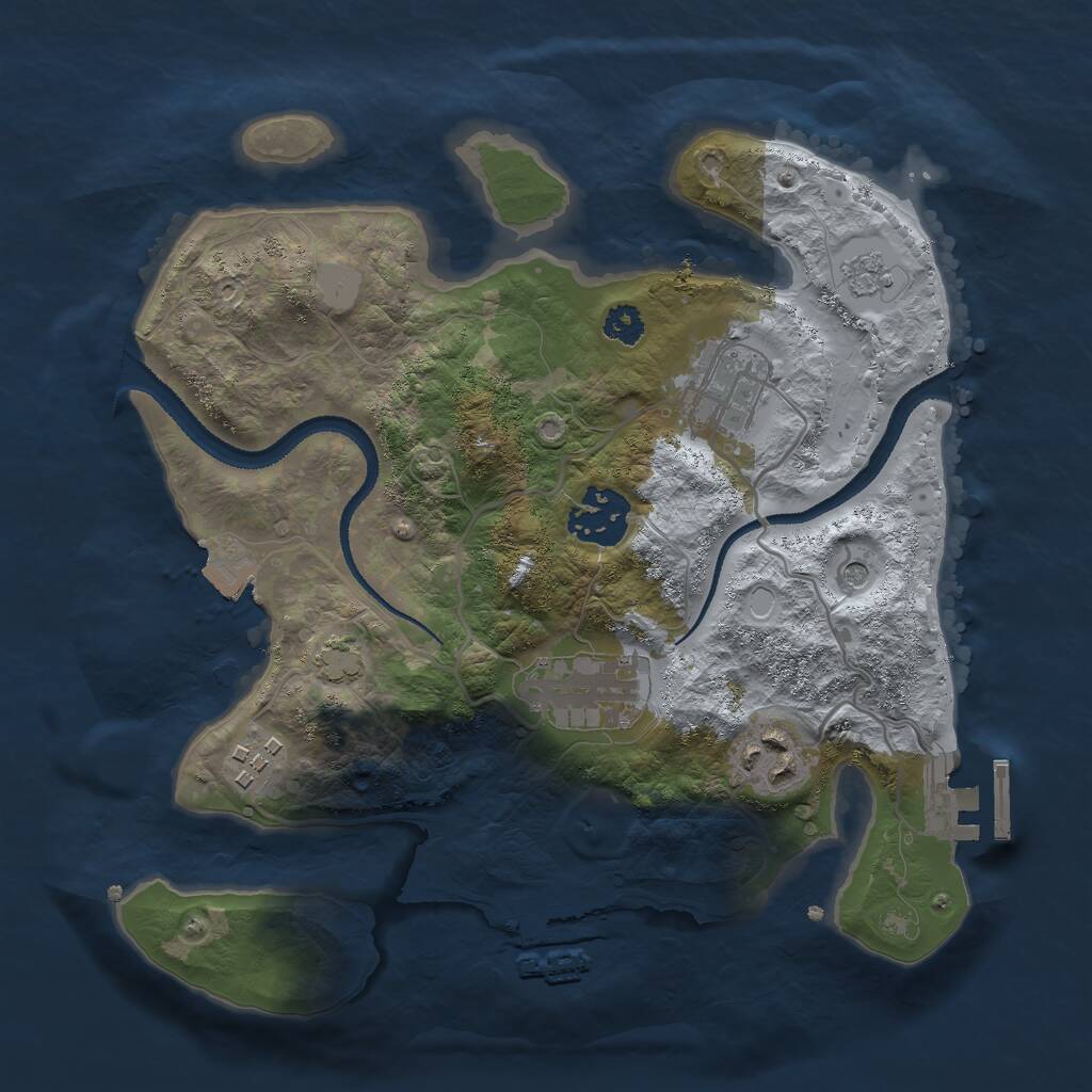Rust Map: Procedural Map, Size: 2753, Seed: 1903242201, 11 Monuments
