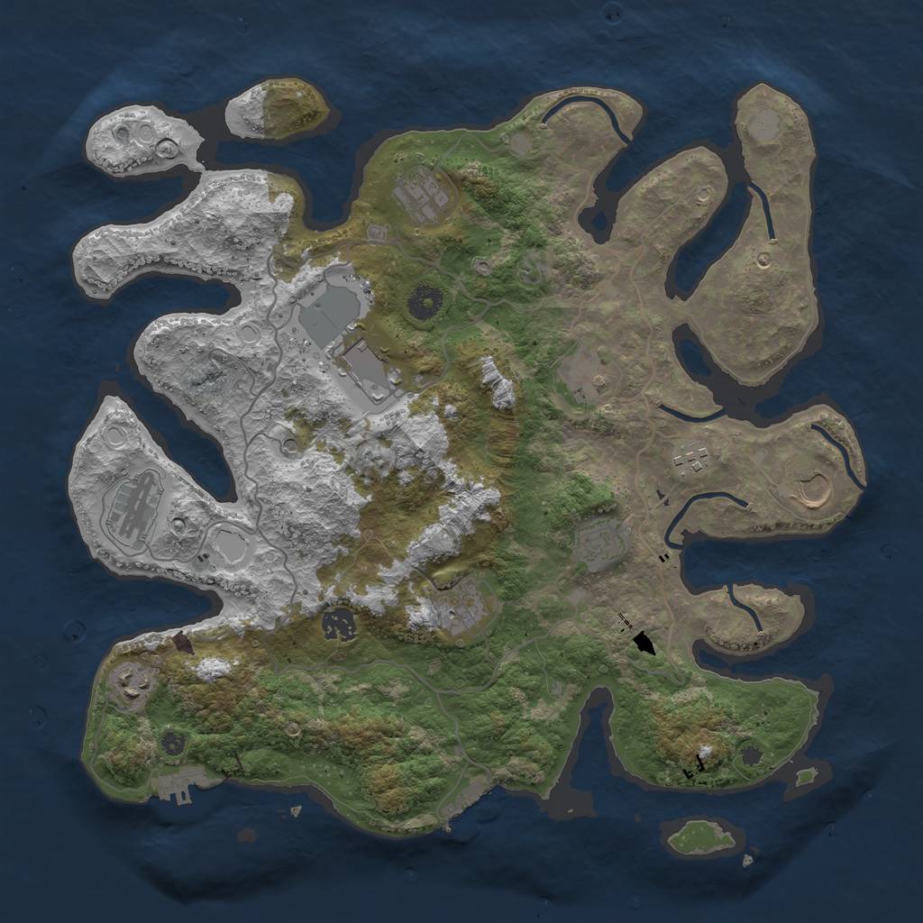 Rust Map: Procedural Map, Size: 4000, Seed: 106, 18 Monuments