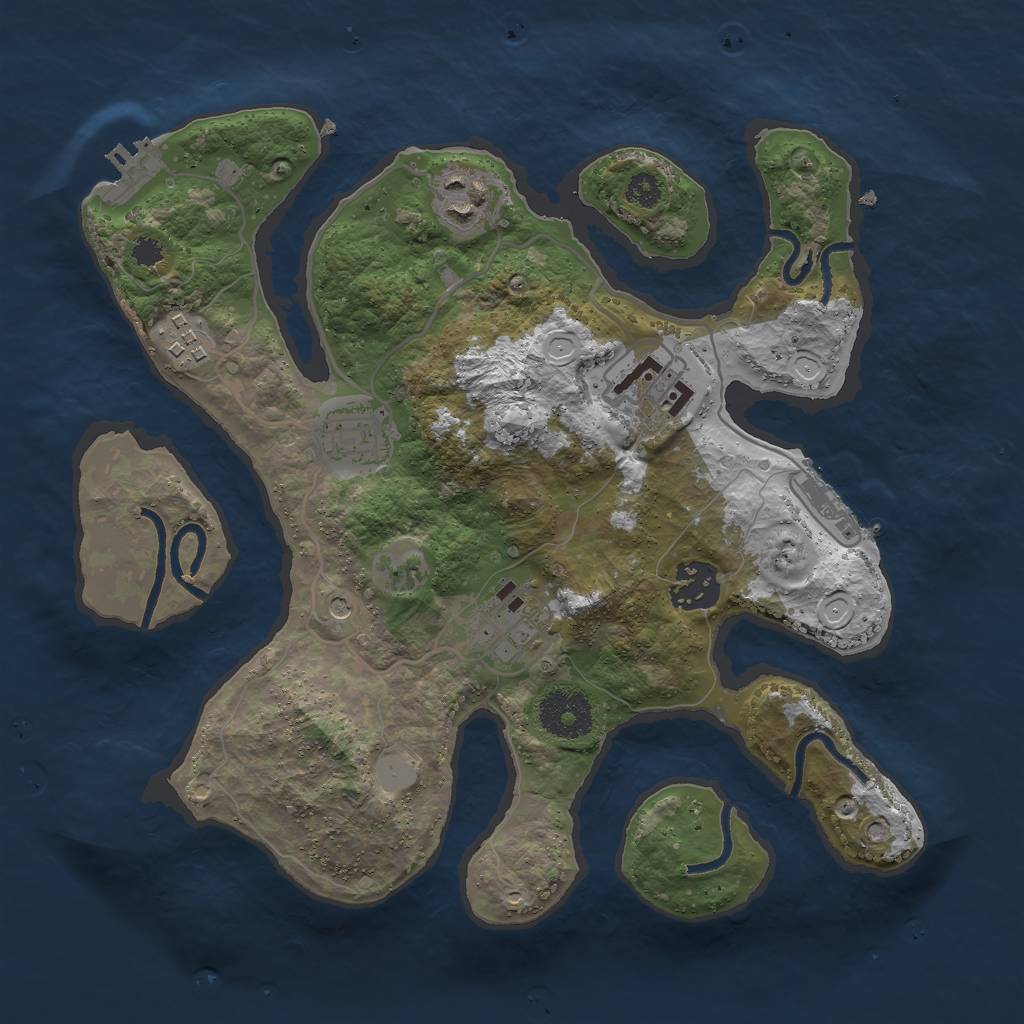 Rust Map: Procedural Map, Size: 3000, Seed: 114419112, 14 Monuments