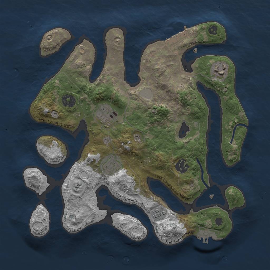 Rust Map: Procedural Map, Size: 3000, Seed: 19970228, 13 Monuments