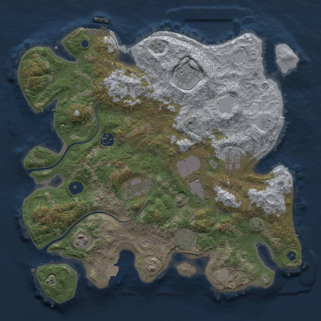 Rust Map: Procedural Map, Size: 3550, Seed: 132800, 13 Monuments