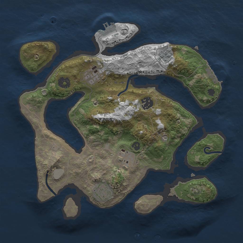 Rust Map: Procedural Map, Size: 3000, Seed: 1487385710, 13 Monuments