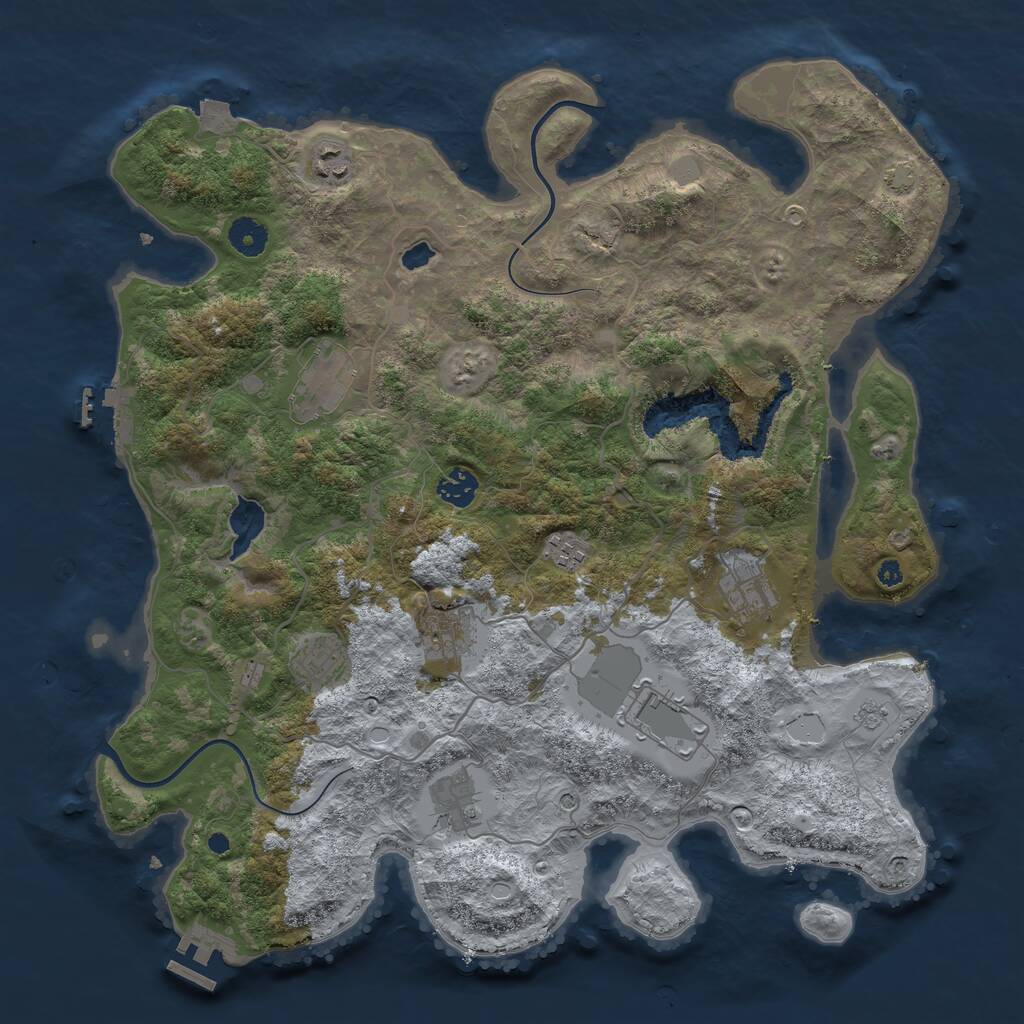 Rust Map: Procedural Map, Size: 4000, Seed: 446607805, 15 Monuments
