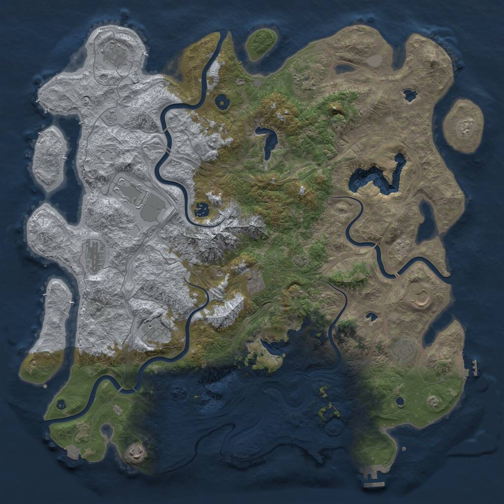 Rust Map: Procedural Map, Size: 5000, Seed: 15041973, 17 Monuments