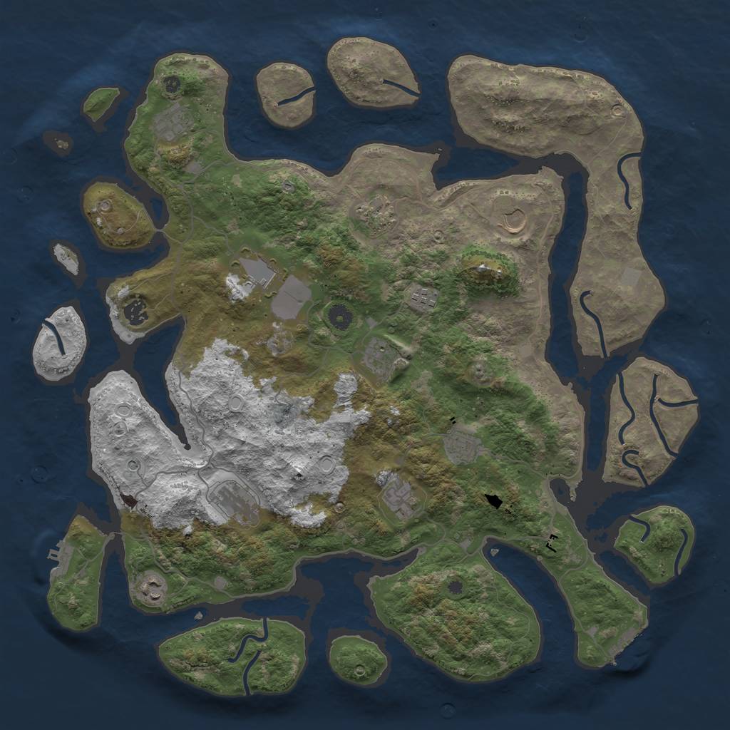 Rust Map: Procedural Map, Size: 4500, Seed: 3234, 19 Monuments