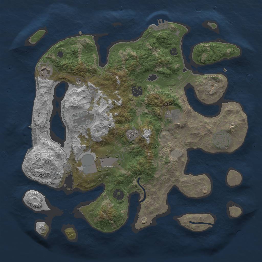 Rust Map: Procedural Map, Size: 3550, Seed: 898402, 15 Monuments