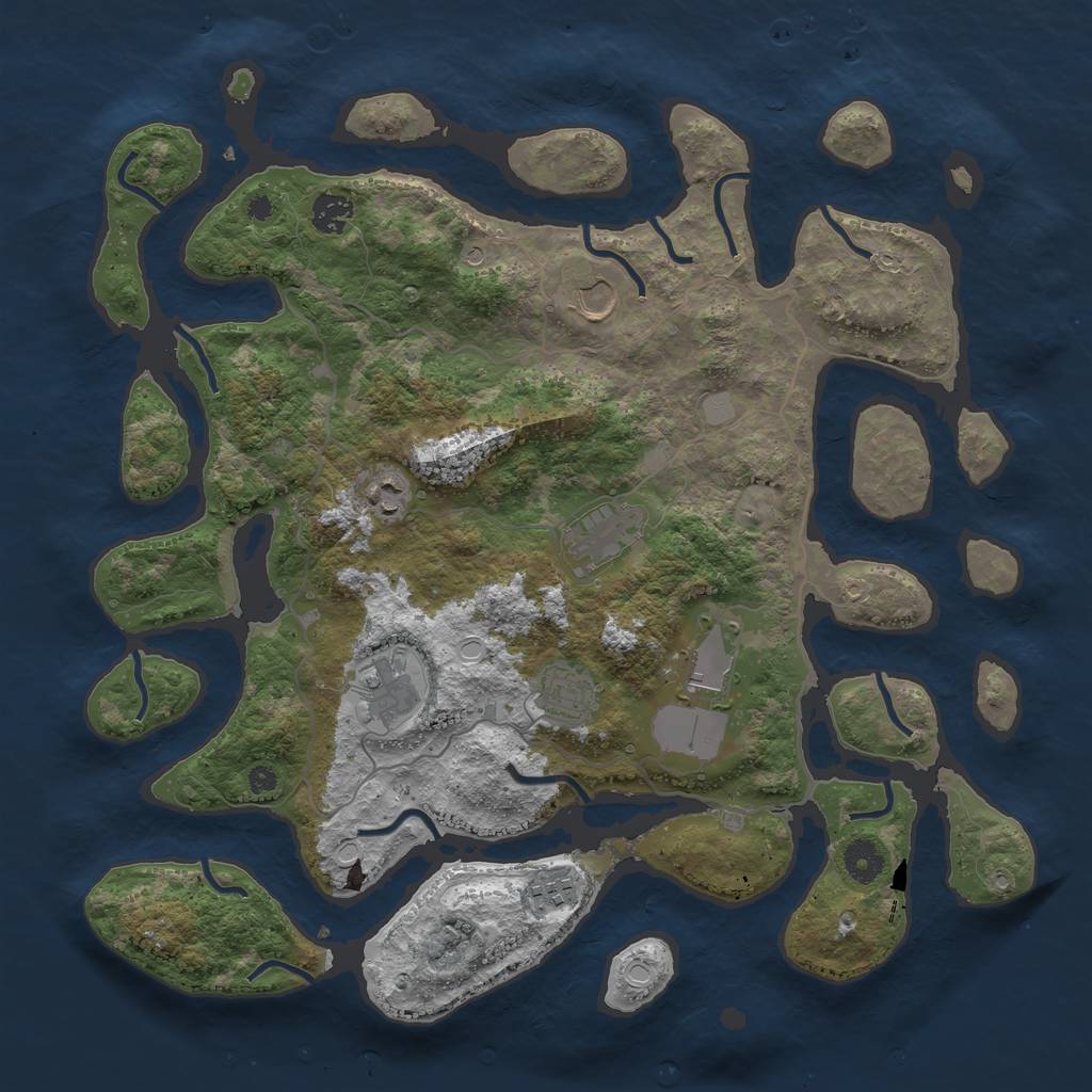 Rust Map: Procedural Map, Size: 4000, Seed: 763285, 14 Monuments