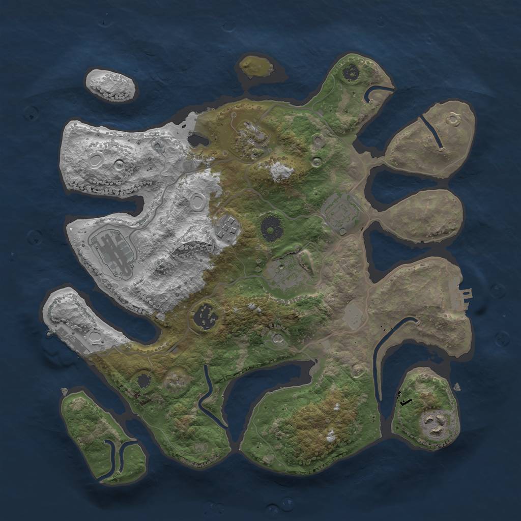 Rust Map: Procedural Map, Size: 3300, Seed: 41702, 15 Monuments
