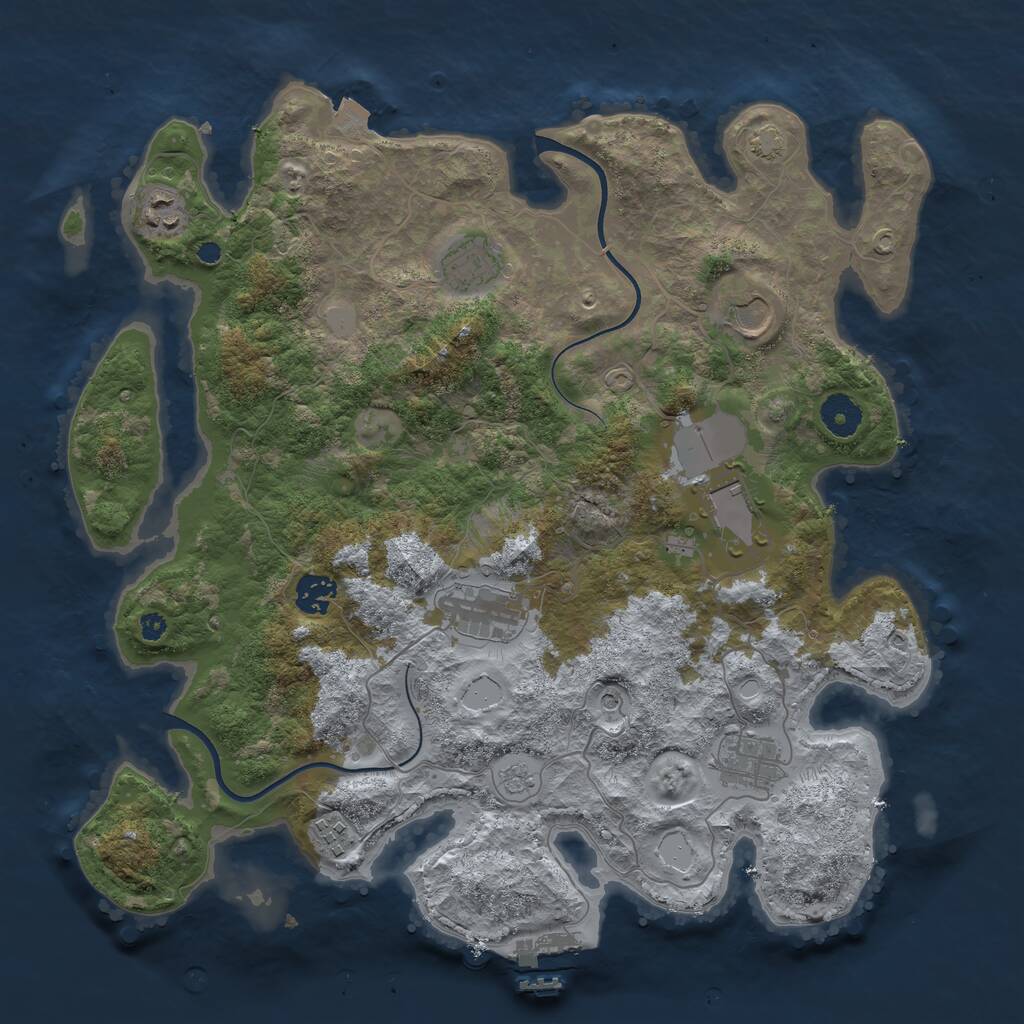 Rust Map: Procedural Map, Size: 3750, Seed: 903791976, 13 Monuments