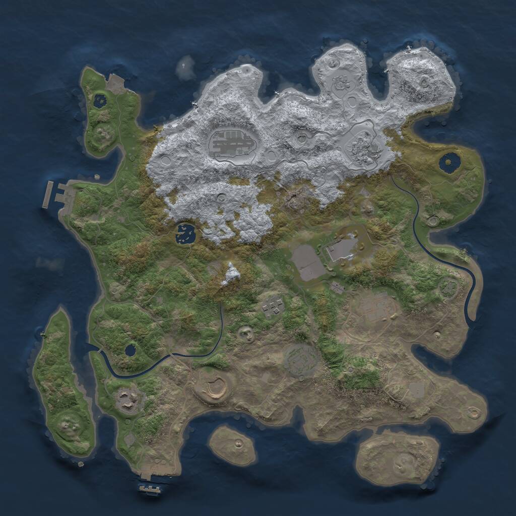 Rust Map: Procedural Map, Size: 3750, Seed: 905396, 15 Monuments