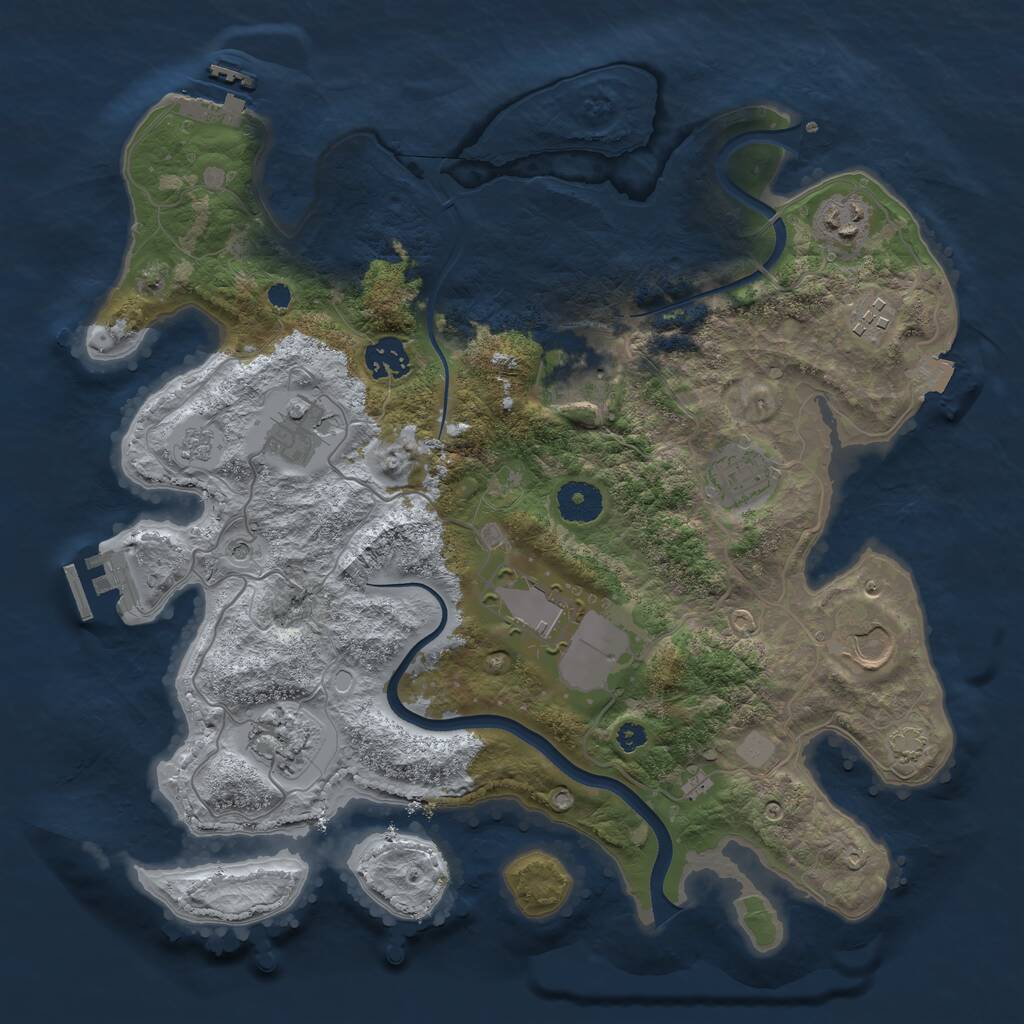 Rust Map: Procedural Map, Size: 3550, Seed: 235365, 15 Monuments
