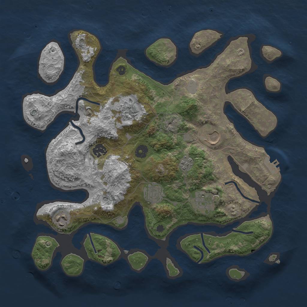 Rust Map: Procedural Map, Size: 3500, Seed: 3474903, 14 Monuments