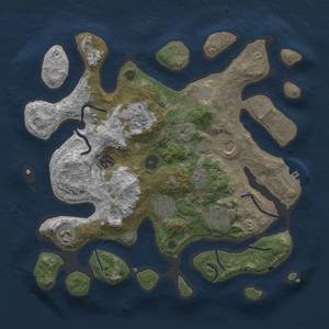 Thumbnail Rust Map: Procedural Map, Size: 3500, Seed: 3474903, 14 Monuments