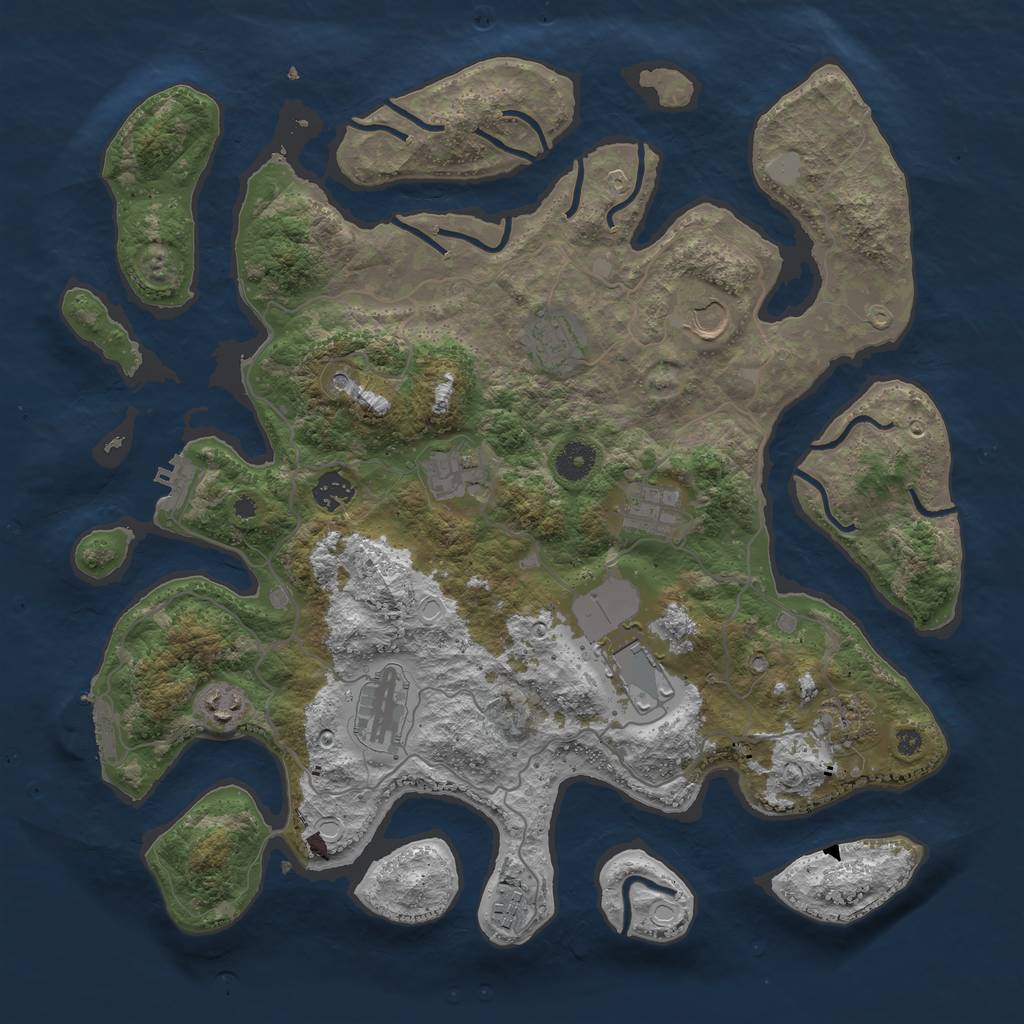 Rust Map: Procedural Map, Size: 4000, Seed: 194052, 18 Monuments
