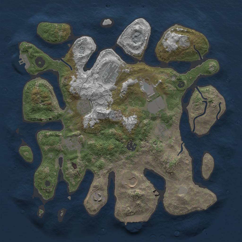 Rust Map: Procedural Map, Size: 3550, Seed: 274857, 17 Monuments