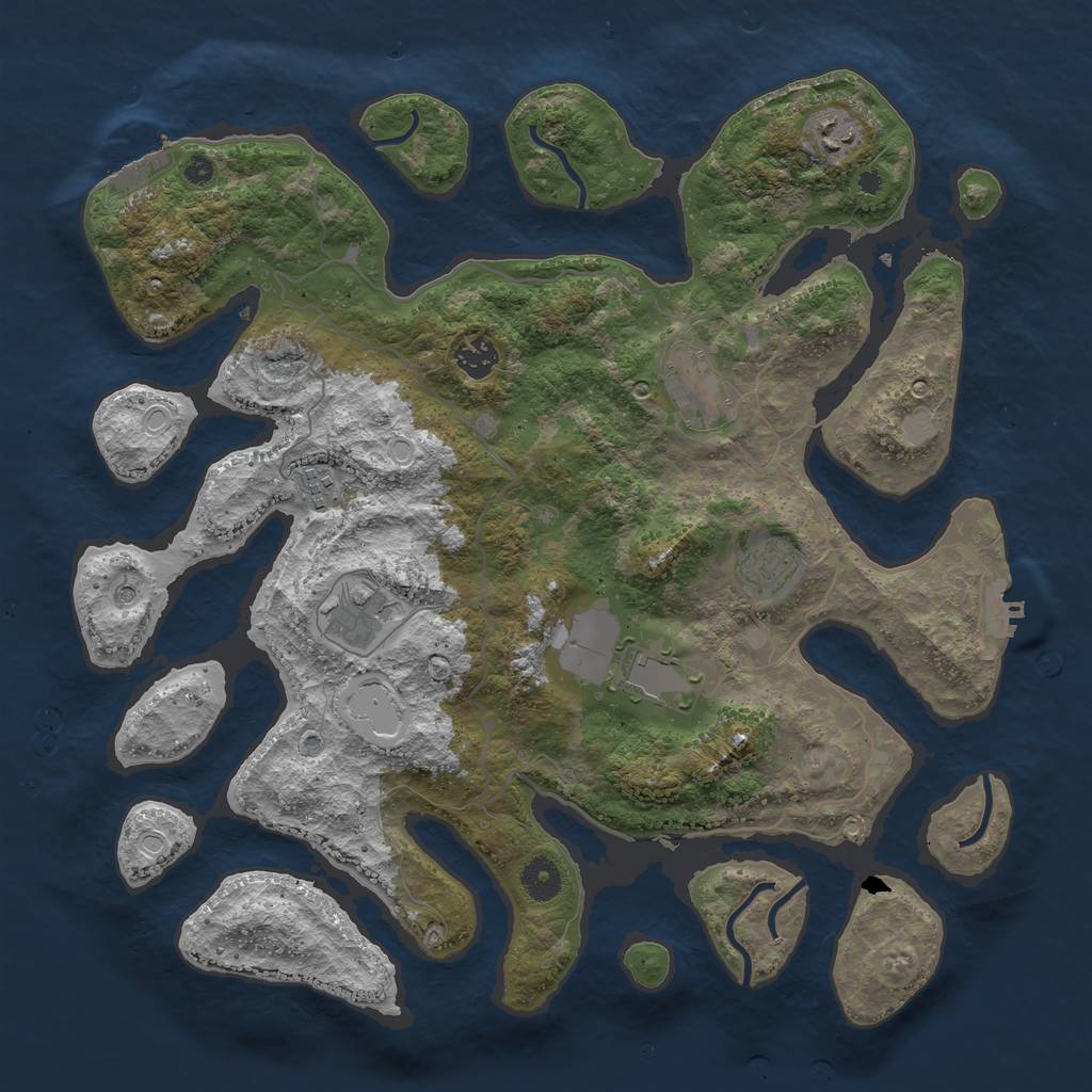 Rust Map: Procedural Map, Size: 4000, Seed: 29381885, 15 Monuments