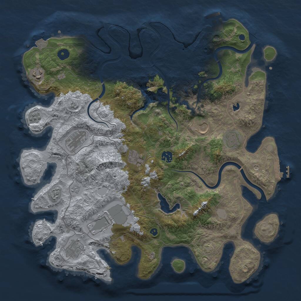 Rust Map: Procedural Map, Size: 4000, Seed: 29381885, 15 Monuments