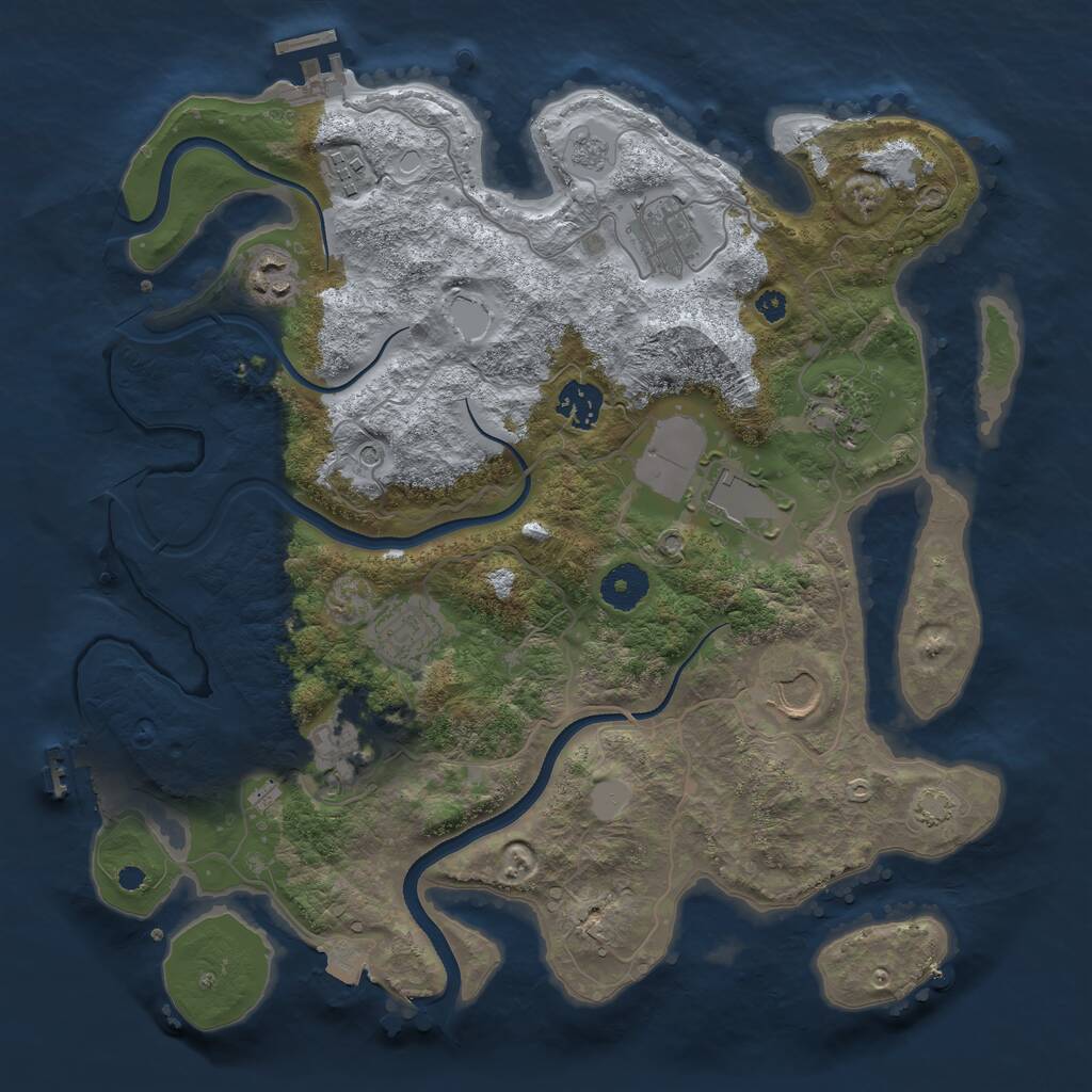 Rust Map: Procedural Map, Size: 3550, Seed: 937619, 15 Monuments