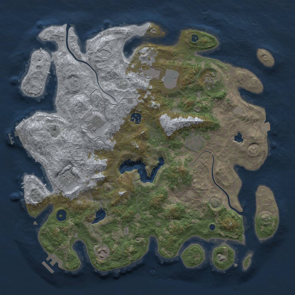 Rust Map: Procedural Map, Size: 4000, Seed: 200566, 13 Monuments