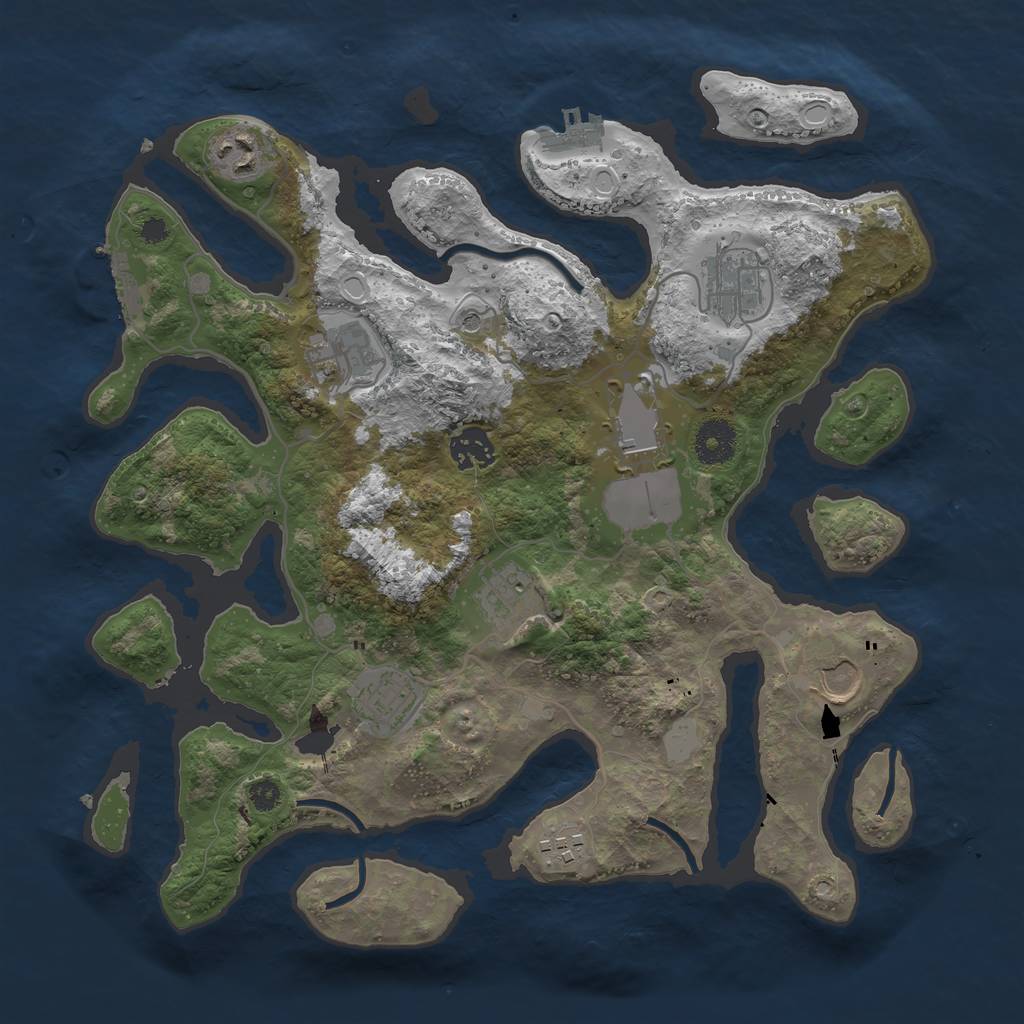 Rust Map: Procedural Map, Size: 3500, Seed: 120122, 17 Monuments