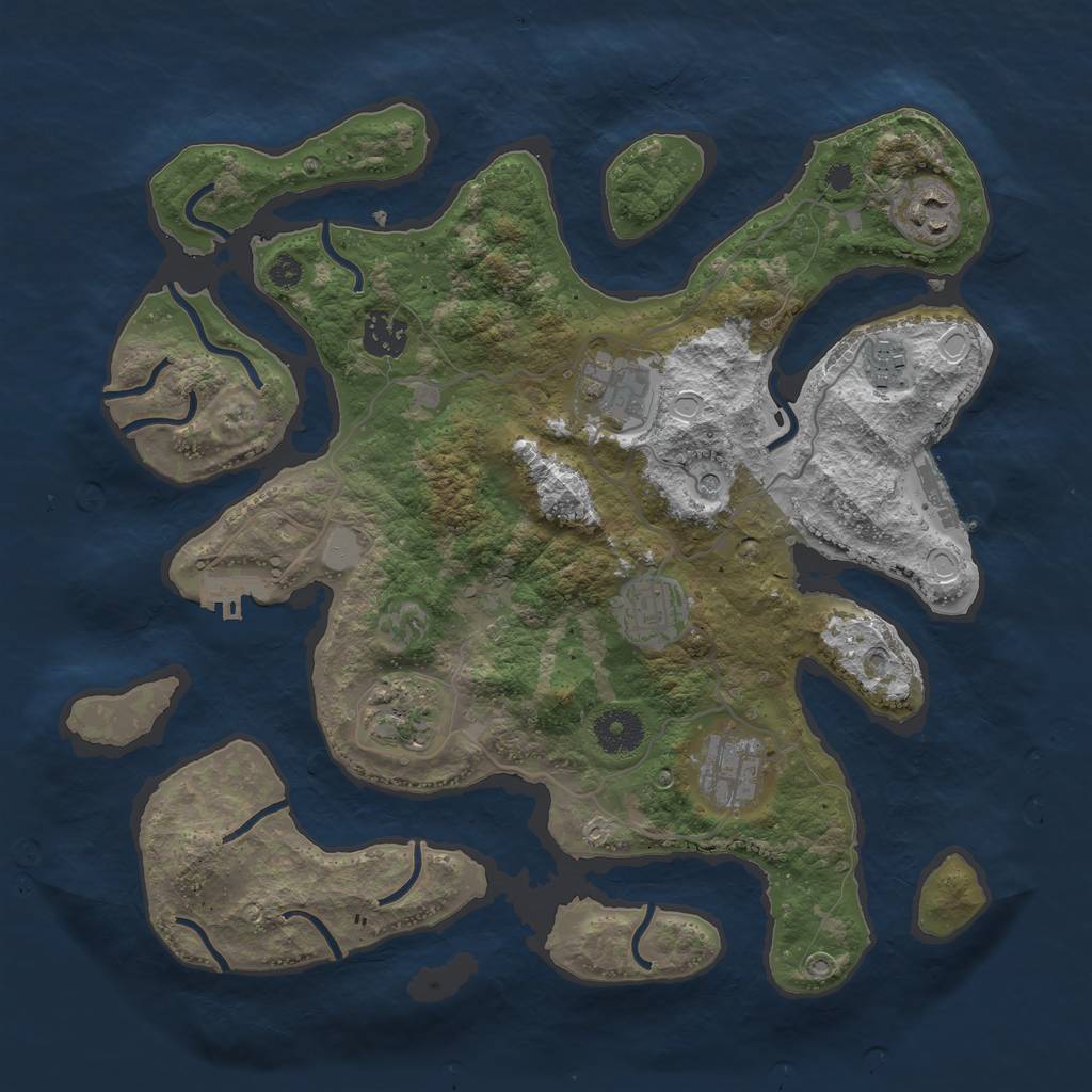 Rust Map: Procedural Map, Size: 3499, Seed: 1337, 15 Monuments