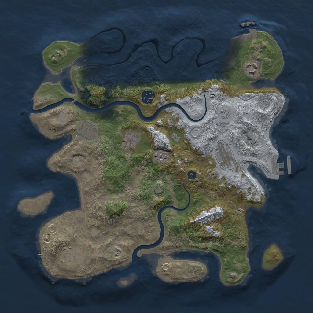 Rust Map: Procedural Map, Size: 3499, Seed: 1337, 13 Monuments