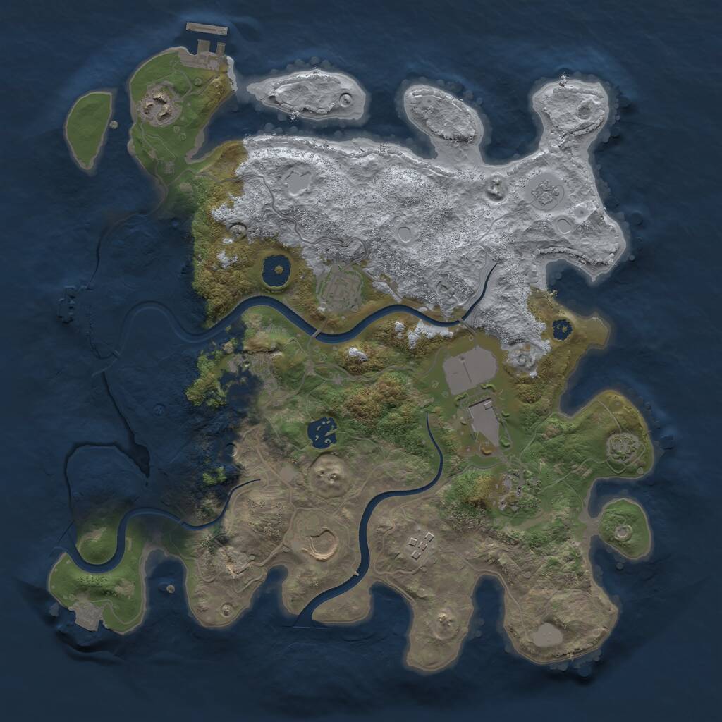 Rust Map: Procedural Map, Size: 3550, Seed: 16784, 14 Monuments