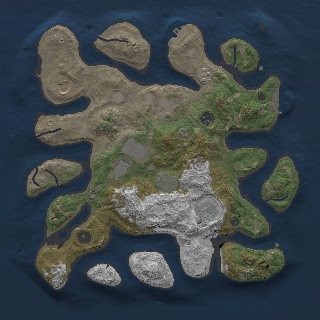 Rust Map: Procedural Map, Size: 3600, Seed: 683173786, 15 Monuments