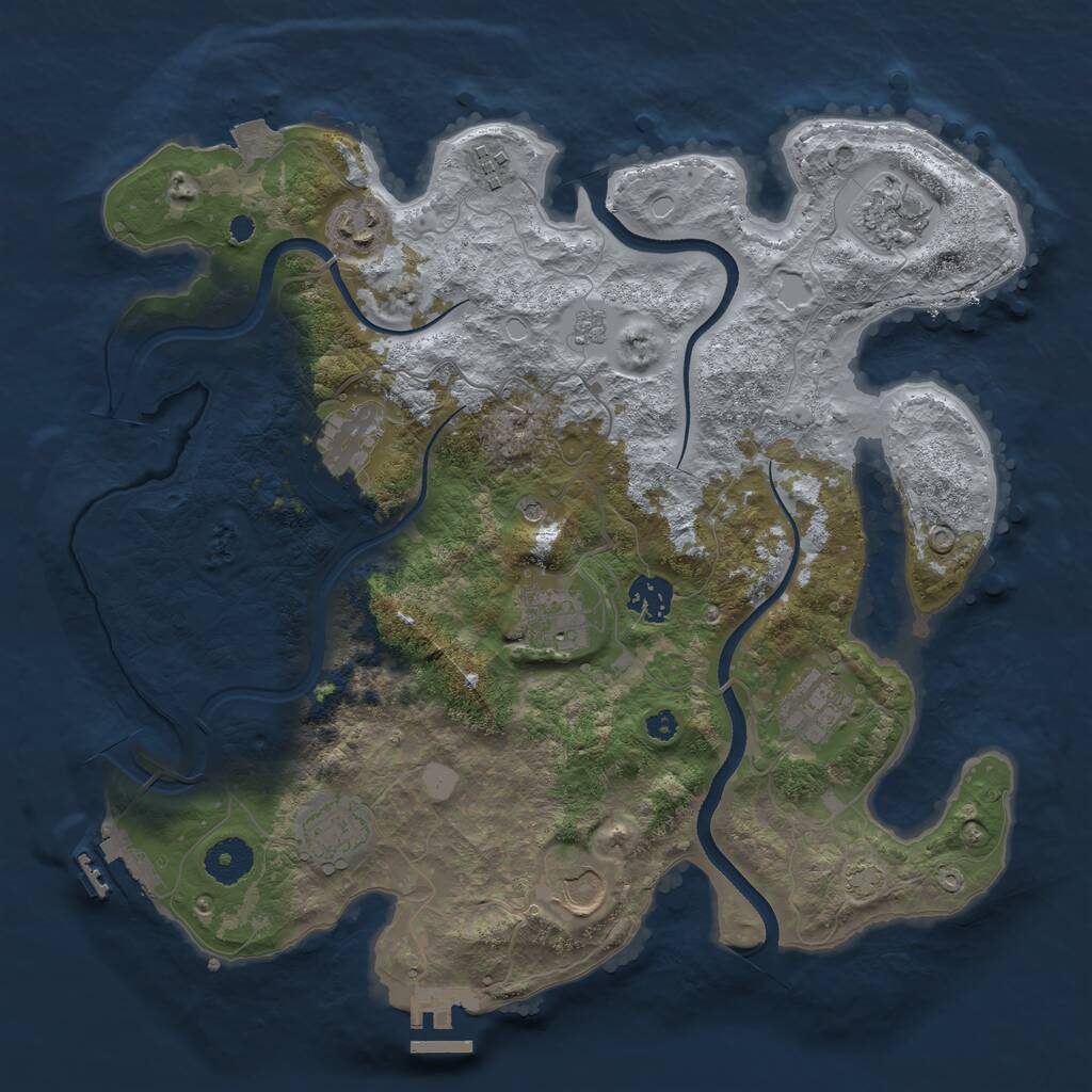 Rust Map: Procedural Map, Size: 3550, Seed: 302358, 15 Monuments
