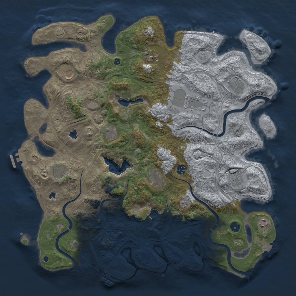 Rust Map: Procedural Map, Size: 4500, Seed: 1726464094, 17 Monuments