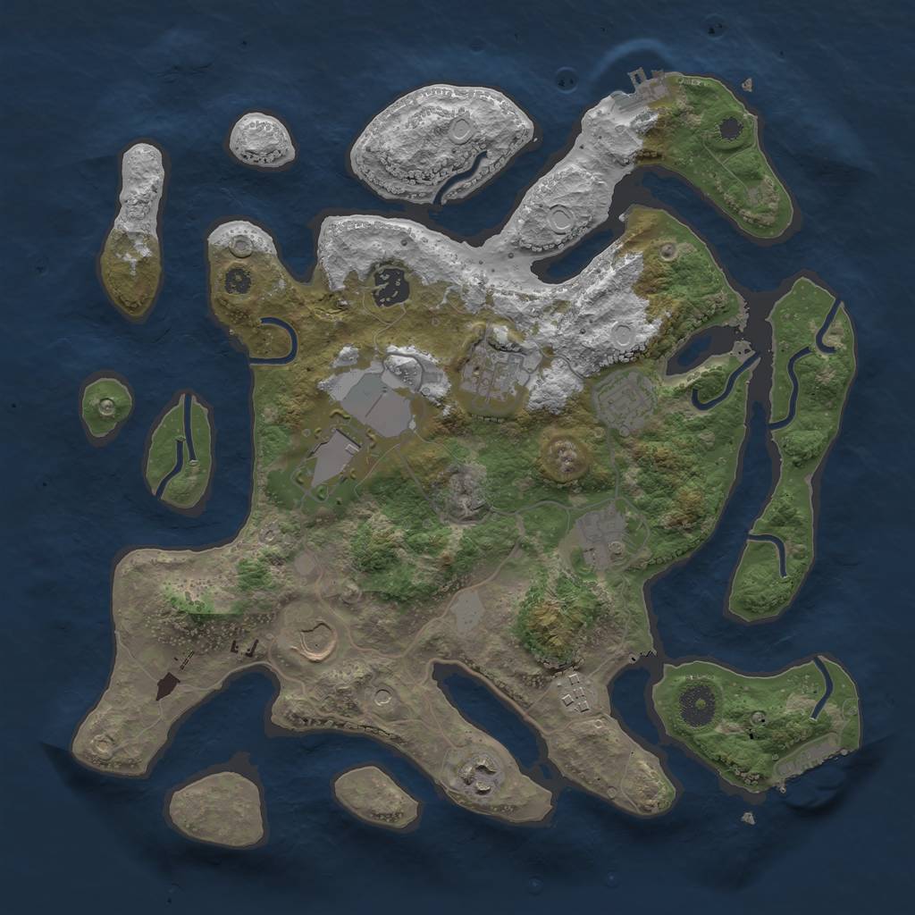 Rust Map: Procedural Map, Size: 3550, Seed: 152812, 16 Monuments
