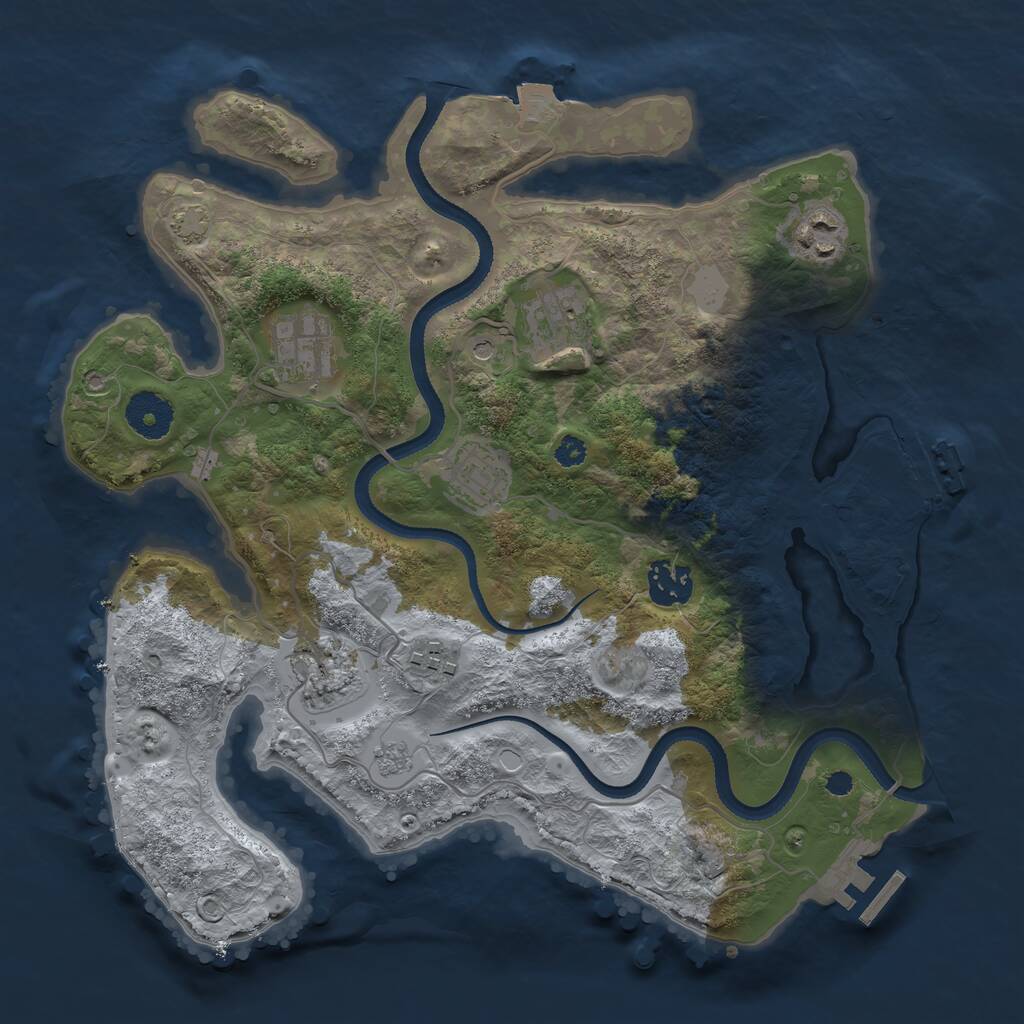 Rust Map: Procedural Map, Size: 3300, Seed: 211232, 13 Monuments
