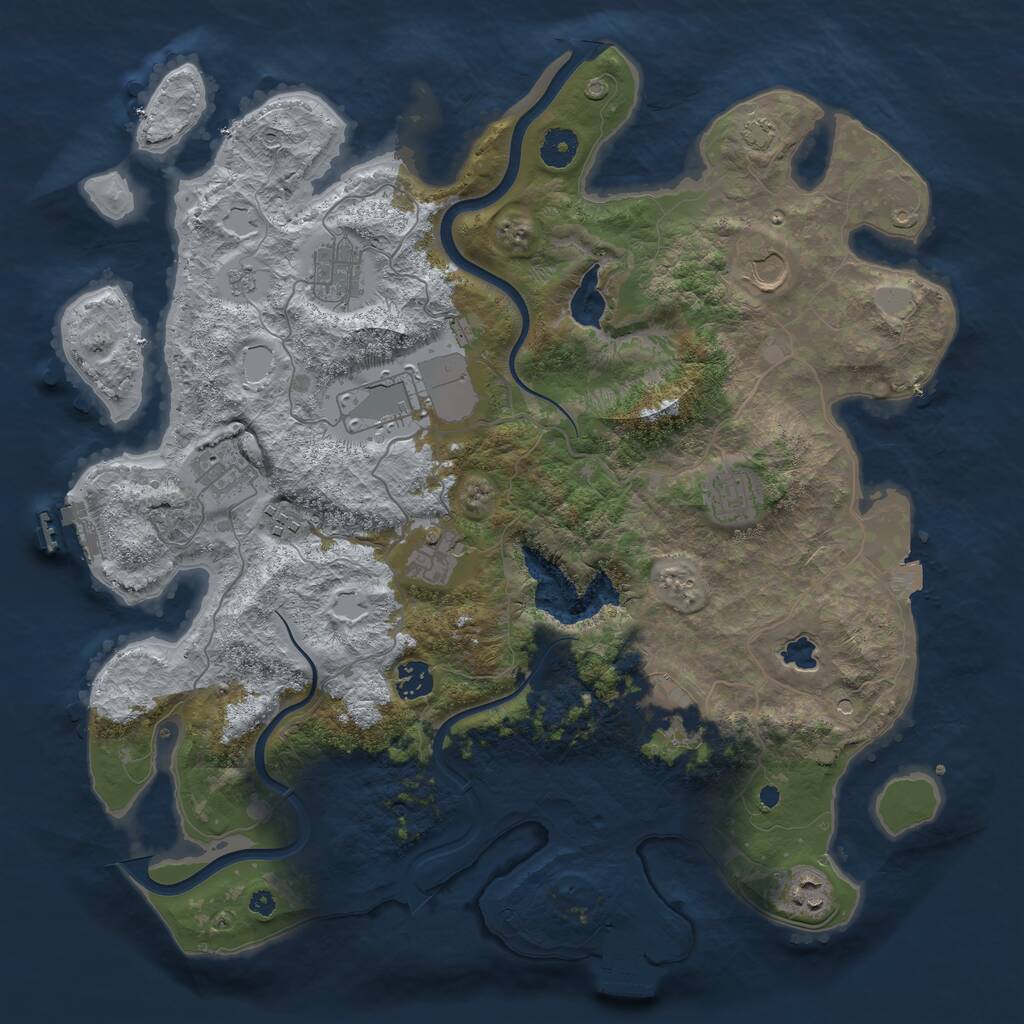 Rust Map: Procedural Map, Size: 4000, Seed: 48989, 16 Monuments